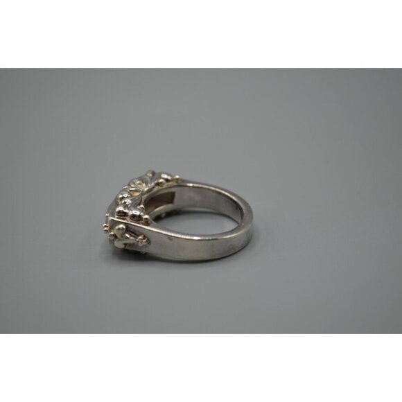 Purple Stone Bar Cluster Ring Single Row Sterling Silver 925 Nepal Stamp Sz 10 - Picture 3 of 7